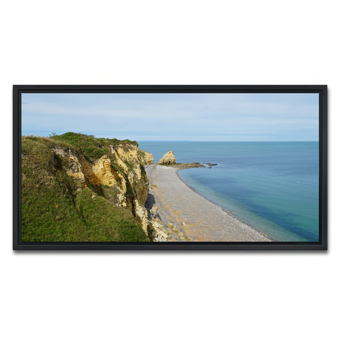 AUTO-MOCKUP WHITE | Pointe du Hoc Bluffs | 1 Piece | Black Framed Canvas | group=2x1