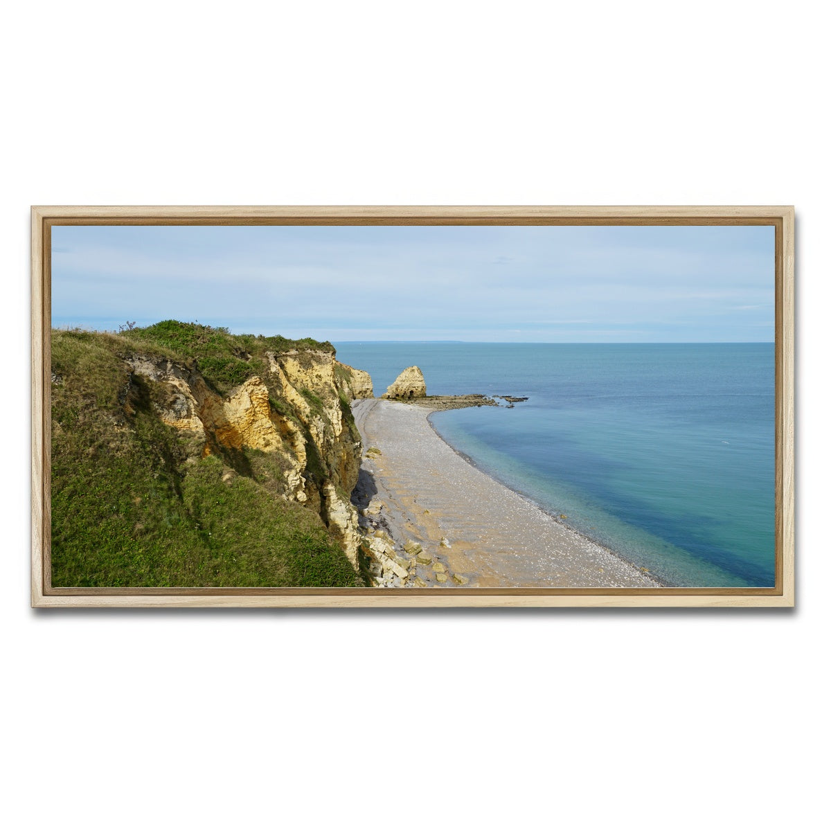 AUTO-MOCKUP WHITE | Pointe du Hoc Bluffs | 1 Piece | Natural Framed Canvas | group=2x1