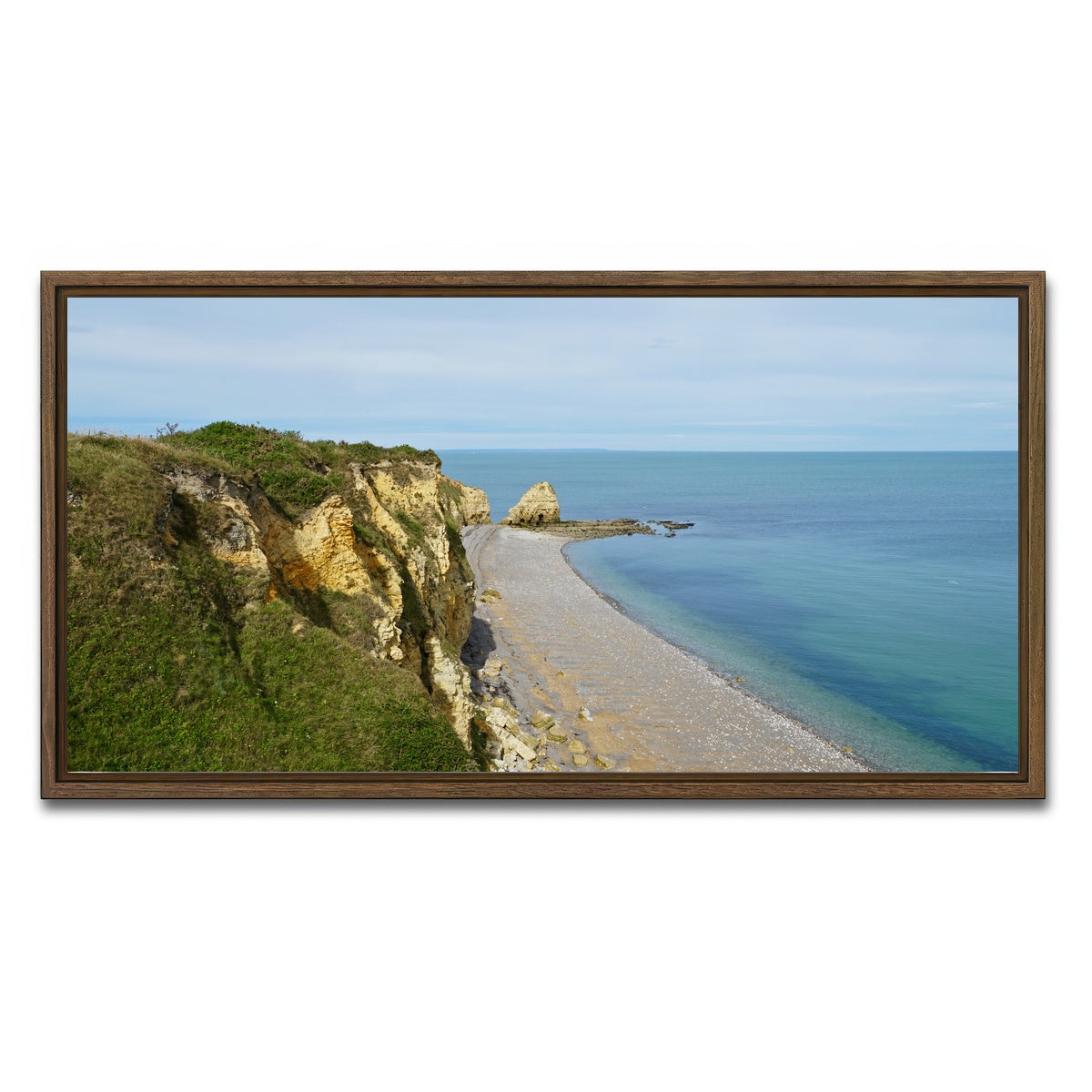 AUTO-MOCKUP WHITE | Pointe du Hoc Bluffs | 1 Piece | Walnut Framed Canvas | group=2x1