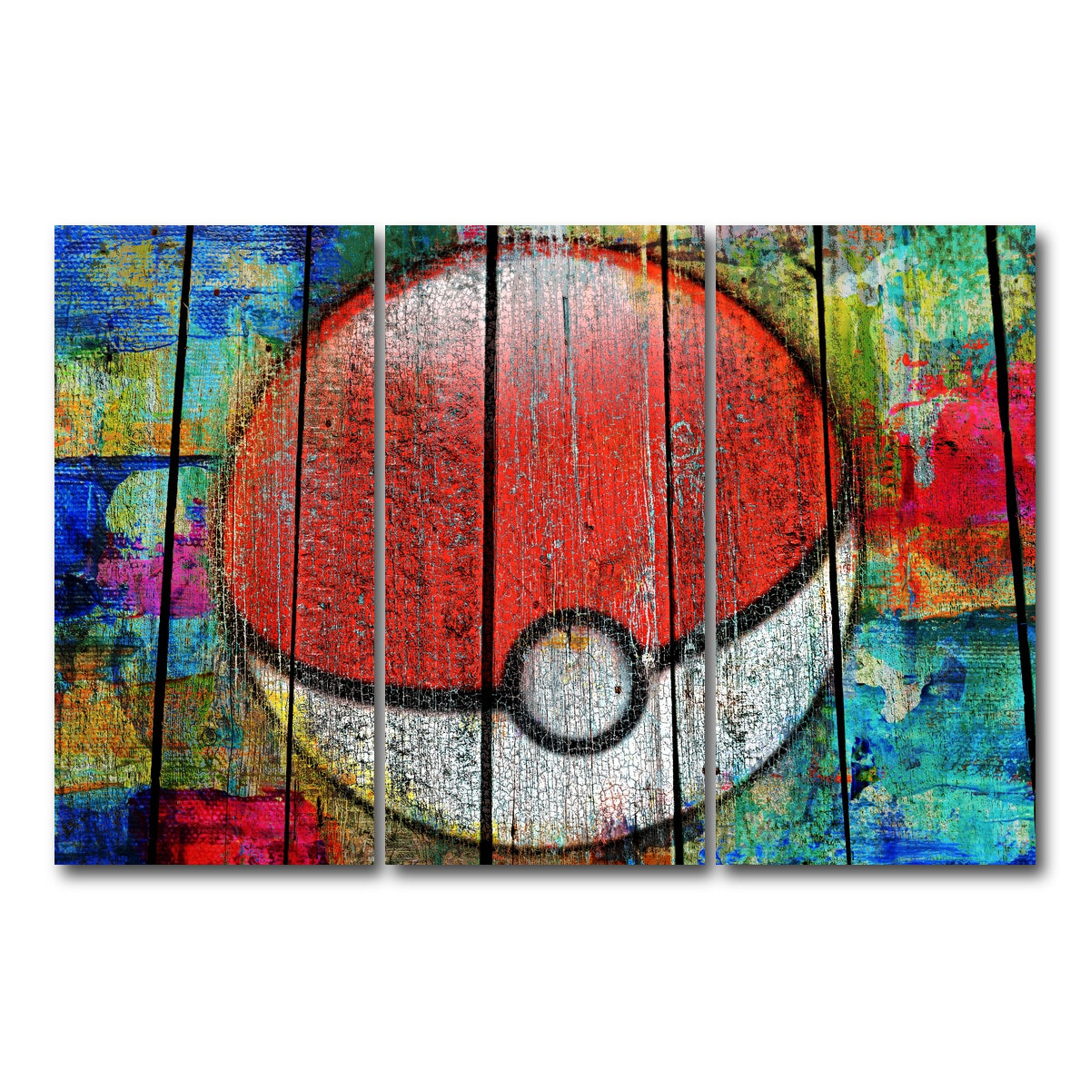 AUTO-MOCKUP WHITE | PokeBall | 3 Piece | Gallery Wrap Canvas | group=12x24