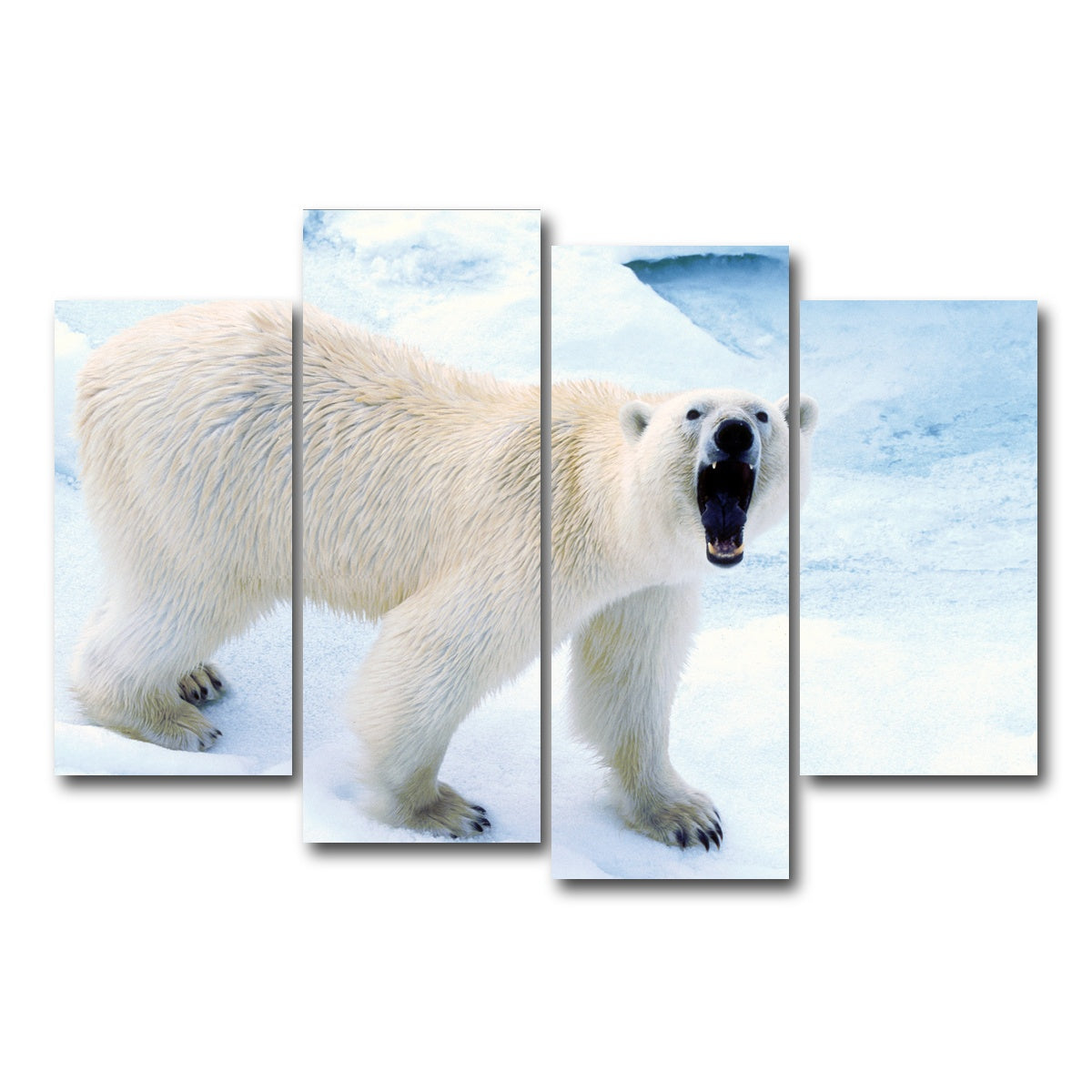AUTO-MOCKUP WHITE | Polar Bear in Svalbard Norway | 4 Piece | Gallery Wrap Canvas | group=4_short