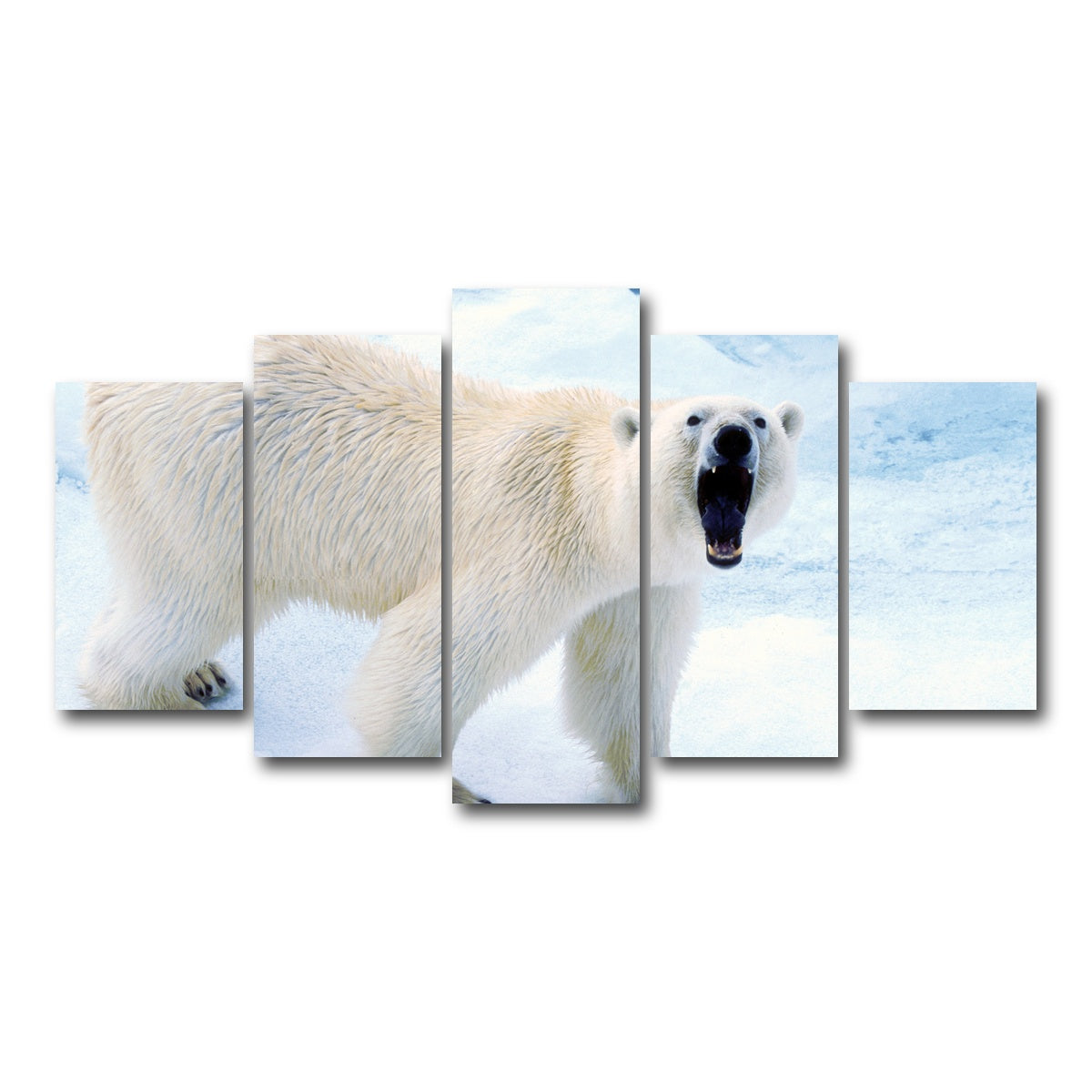 AUTO-MOCKUP WHITE | Polar Bear in Svalbard Norway | 5 Piece | Gallery Wrap Canvas | group=5_normal