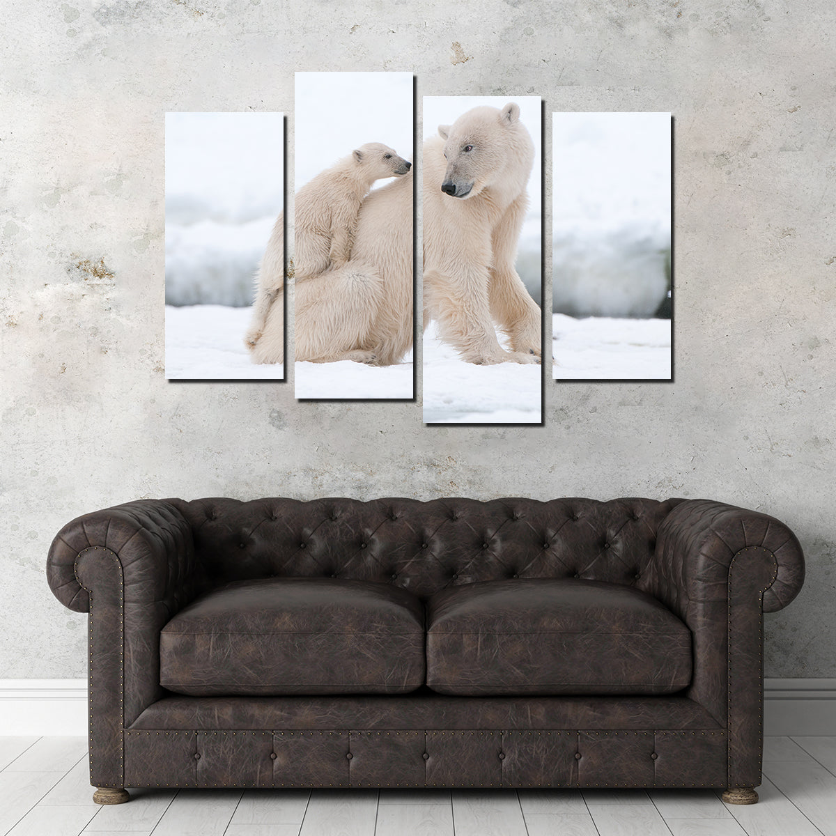 Polar Bear with Cub Wall Art