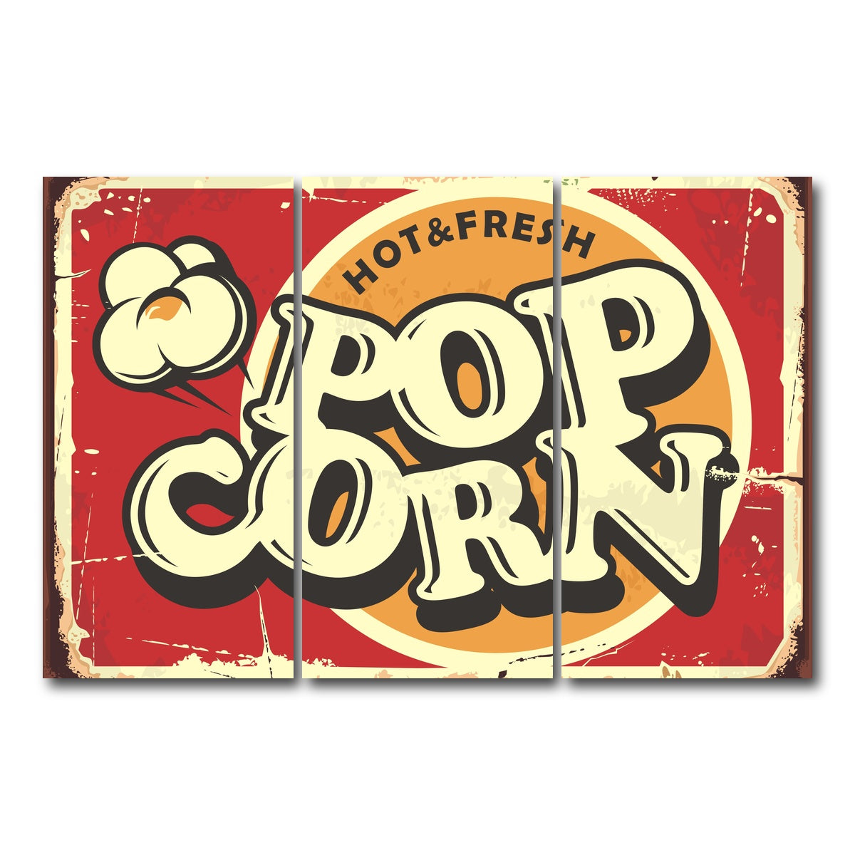 AUTO-MOCKUP WHITE | Pop Corn | 3 Piece | Gallery Wrap Canvas | group=12x24