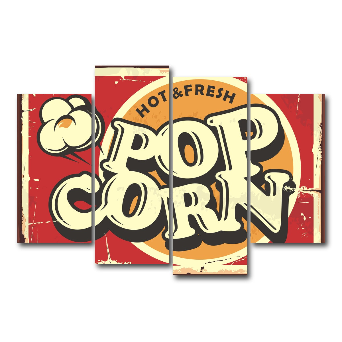 AUTO-MOCKUP WHITE | Pop Corn | 4 Piece | Gallery Wrap Canvas | group=4_short