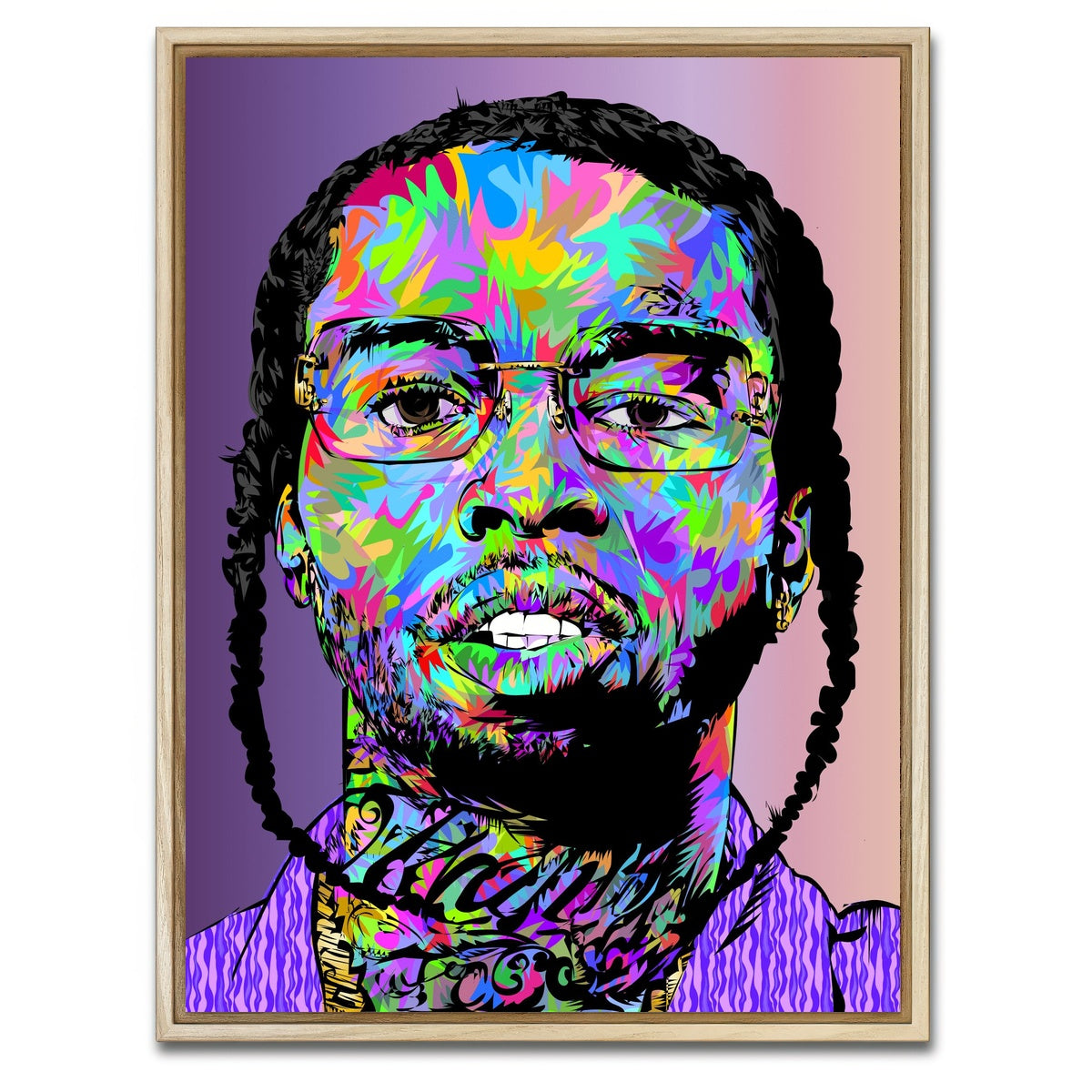 AUTO-MOCKUP WHITE | Pop Smoke Abstract | 1 Piece | Natural Framed Canvas | group=3x4