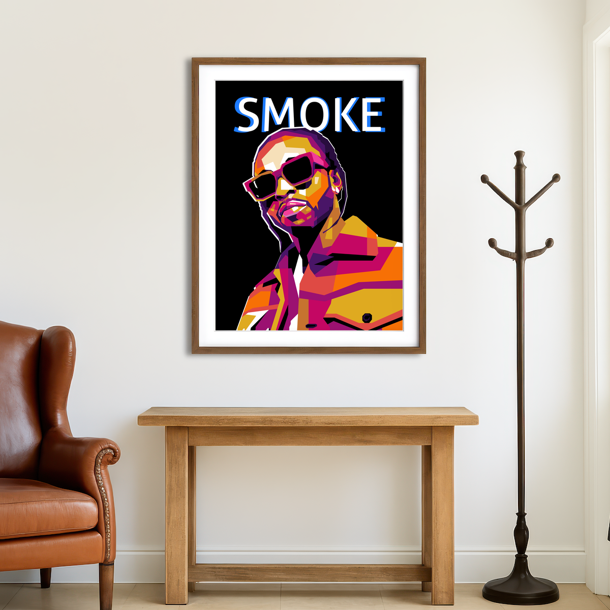 AUTO-MOCKUP ROOM | Pop Smoke WPAP Wall Art