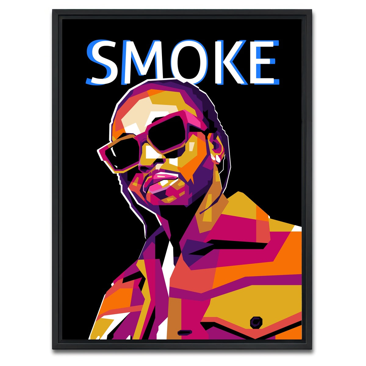 AUTO-MOCKUP WHITE | Pop Smoke WPAP | 1 Piece | Black Framed Canvas | group=3x4