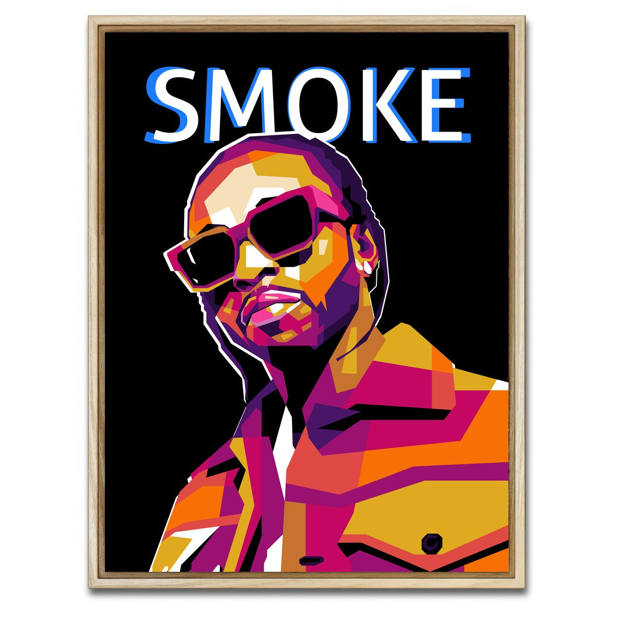 AUTO-MOCKUP WHITE | Pop Smoke WPAP | 1 Piece | Natural Framed Canvas | group=3x4