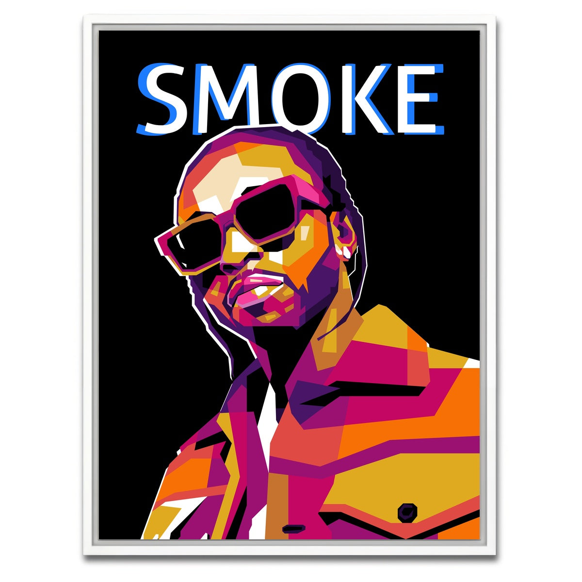 AUTO-MOCKUP WHITE | Pop Smoke WPAP | 1 Piece | White Framed Canvas | group=3x4