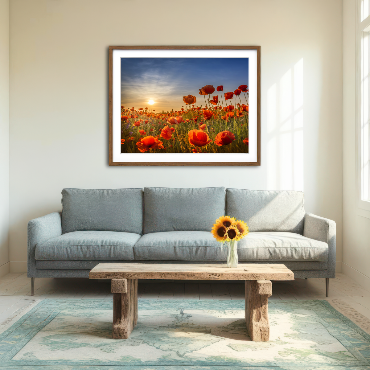AUTO-MOCKUP ROOM | Poppies in the Sunset Wall Art