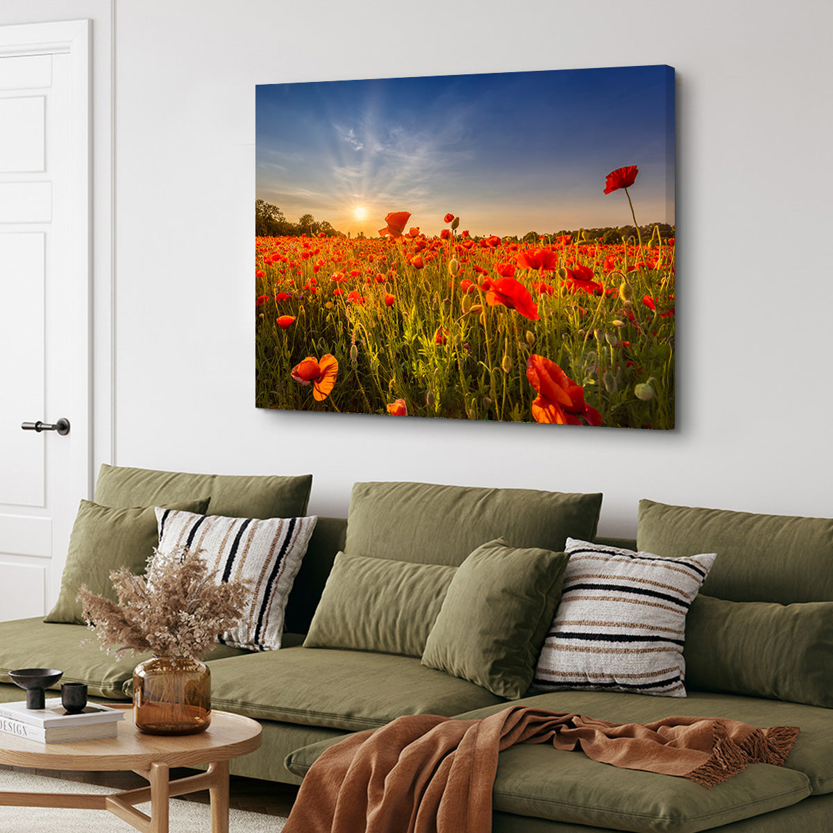 Poppy Field at Sunset Wall Art