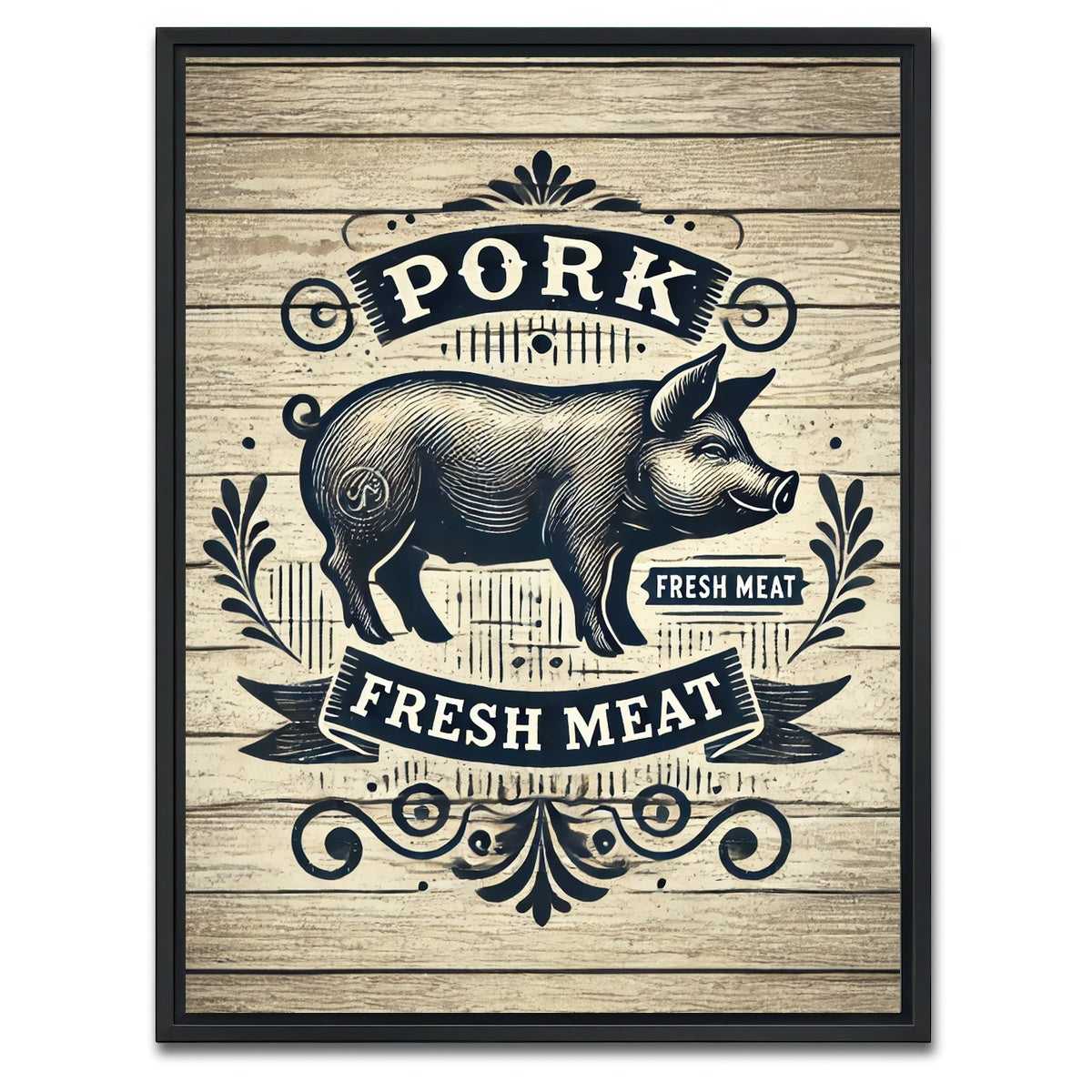AUTO-MOCKUP WHITE | Pork and Fresh Meat | 1 Piece | Black Framed Canvas | group=3x4
