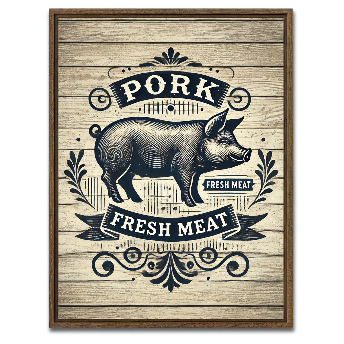 AUTO-MOCKUP WHITE | Pork and Fresh Meat | 1 Piece | Walnut Framed Canvas | group=3x4