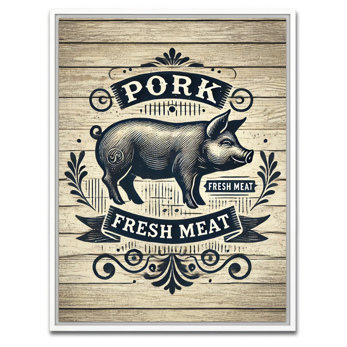 AUTO-MOCKUP WHITE | Pork and Fresh Meat | 1 Piece | White Framed Canvas | group=3x4