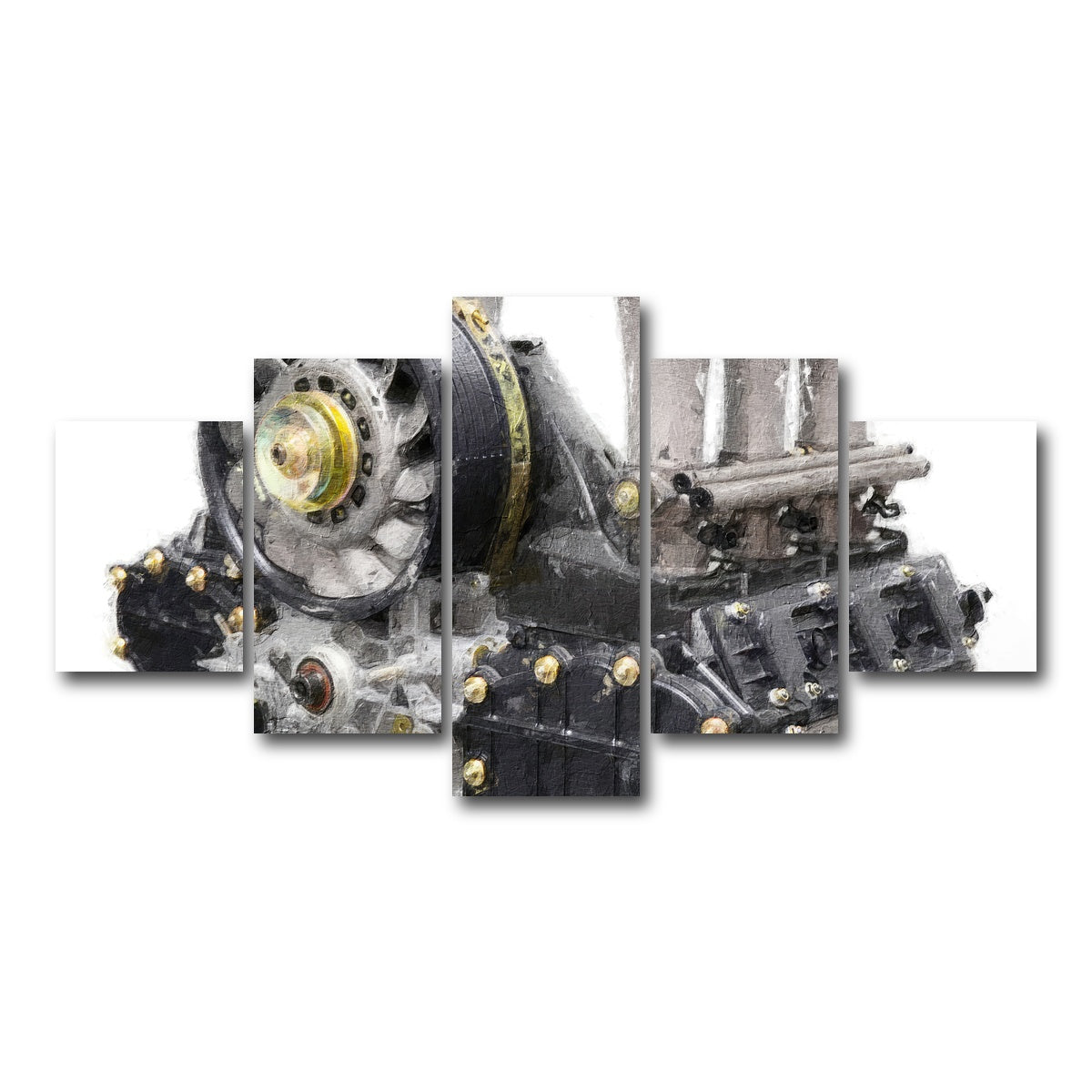 AUTO-MOCKUP WHITE | Porsche 911 Engine 1 | 5 Piece | Gallery Wrap Canvas | group=5_short