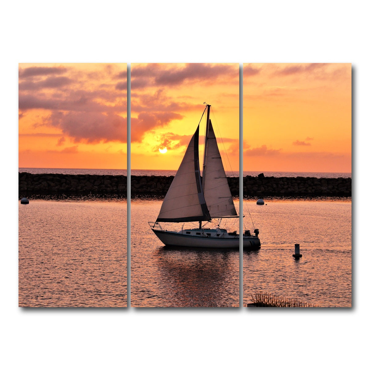 AUTO-MOCKUP WHITE | Portifino Redondo Beach | 3 Piece | Gallery Wrap Canvas | group=8x18