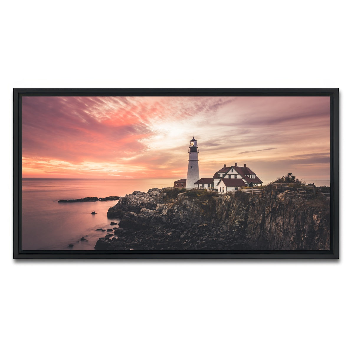 AUTO-MOCKUP WHITE | Portland Head Lighthouse | 1 Piece | Black Framed Canvas | group=2x1