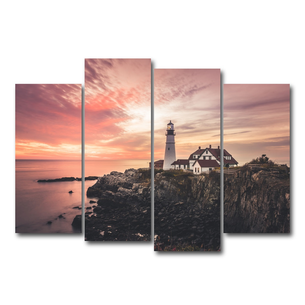 AUTO-MOCKUP WHITE | Portland Head Lighthouse | 4 Piece | Gallery Wrap Canvas | group=4_normal