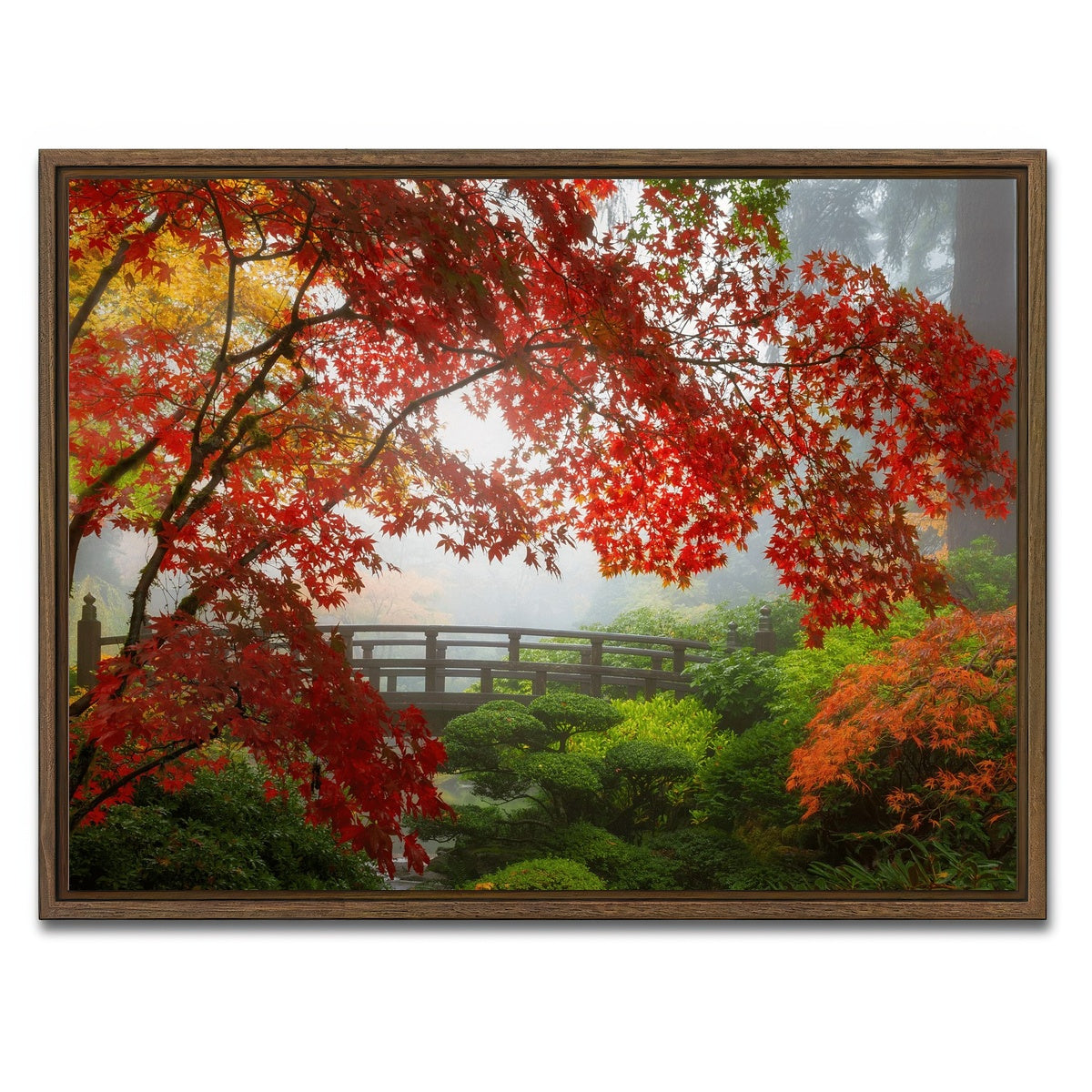 AUTO-MOCKUP WHITE | Portland Japanese Garden | 1 Piece | Walnut Framed Canvas | group=4x3