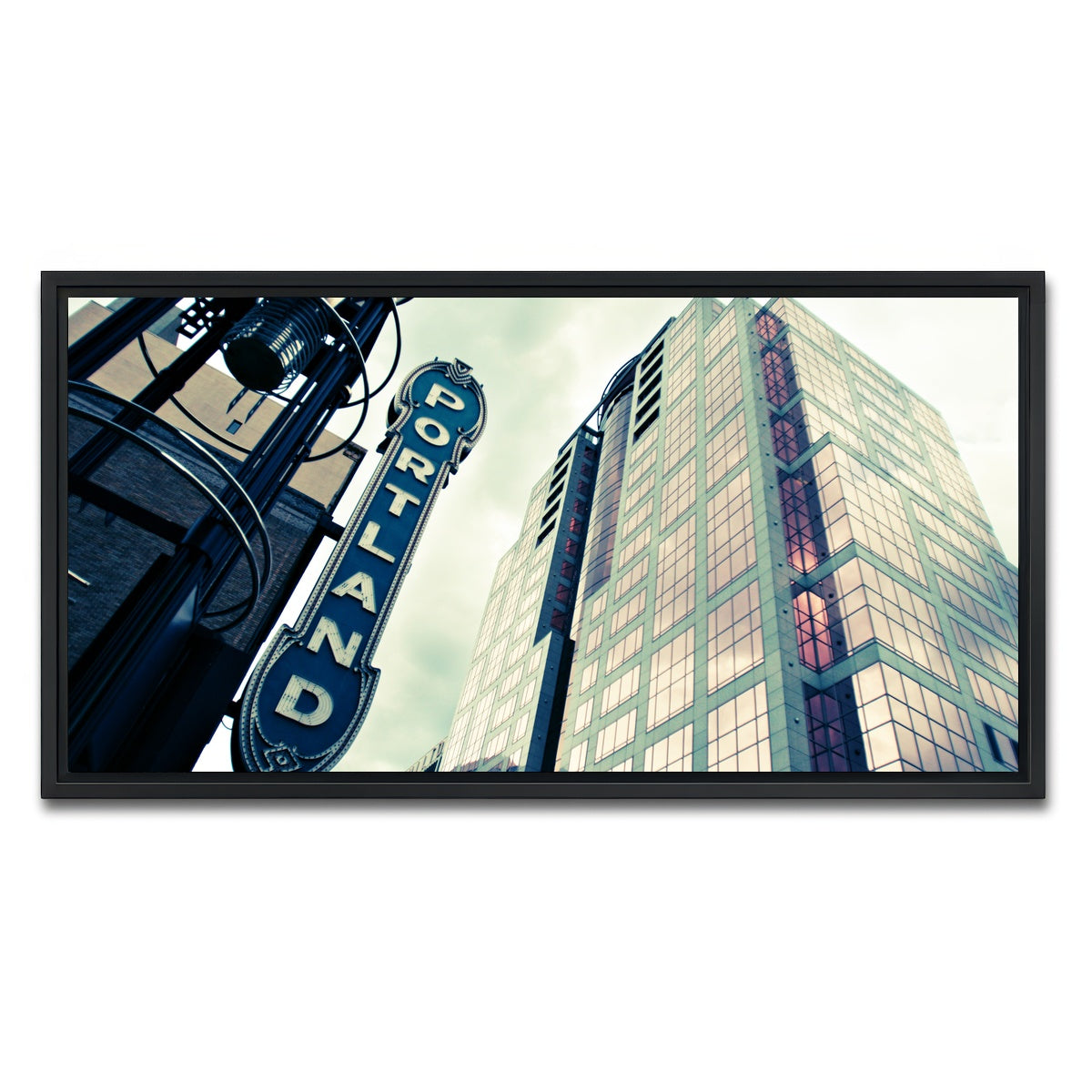 AUTO-MOCKUP WHITE | Portland Sign | 1 Piece | Black Framed Canvas | group=2x1