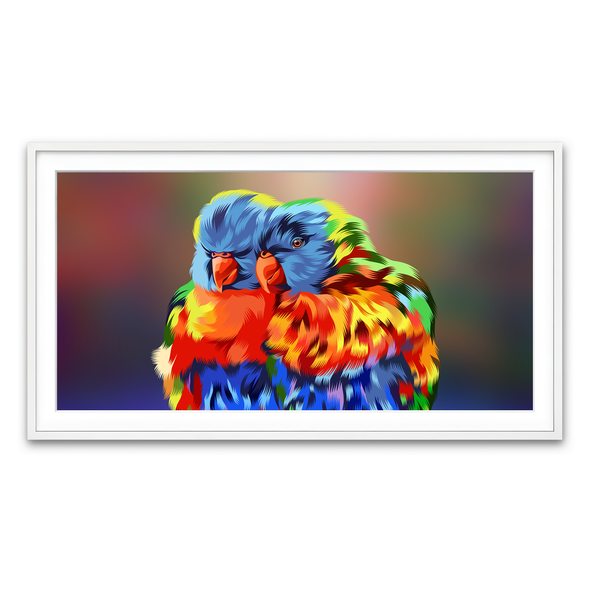 Framed Print 2x1 White