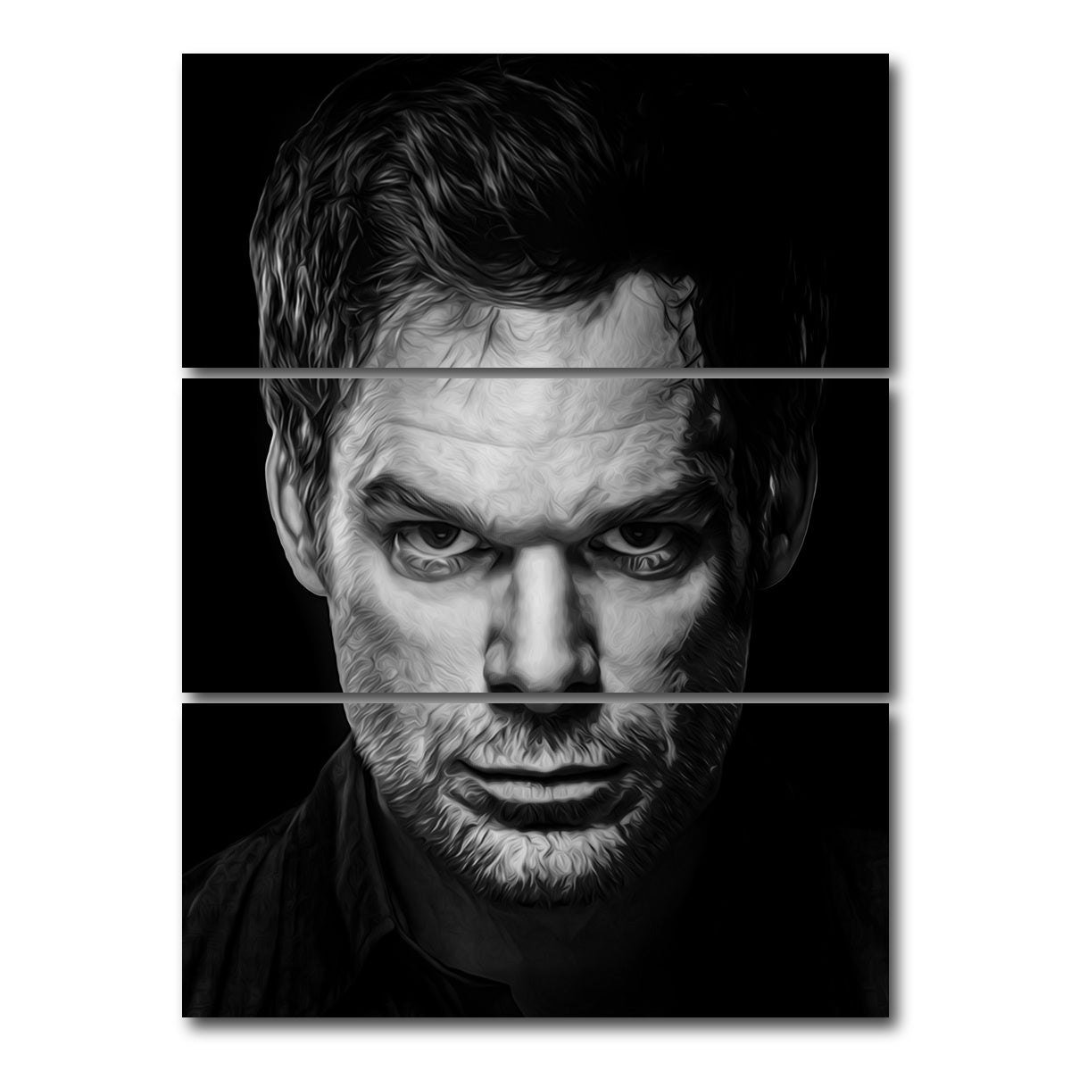 AUTO-MOCKUP WHITE | Portrait Dexter | 3 Piece | Gallery Wrap Canvas | group=8x18_stacked
