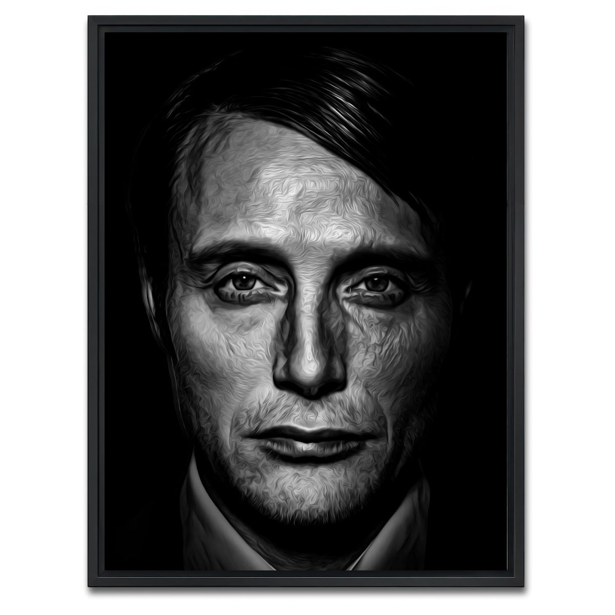 AUTO-MOCKUP WHITE | Portrait hannibal | 1 Piece | Black Framed Canvas | group=3x4
