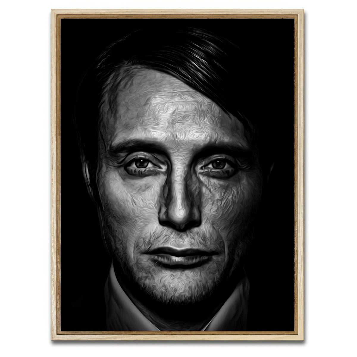 AUTO-MOCKUP WHITE | Portrait hannibal | 1 Piece | Natural Framed Canvas | group=3x4