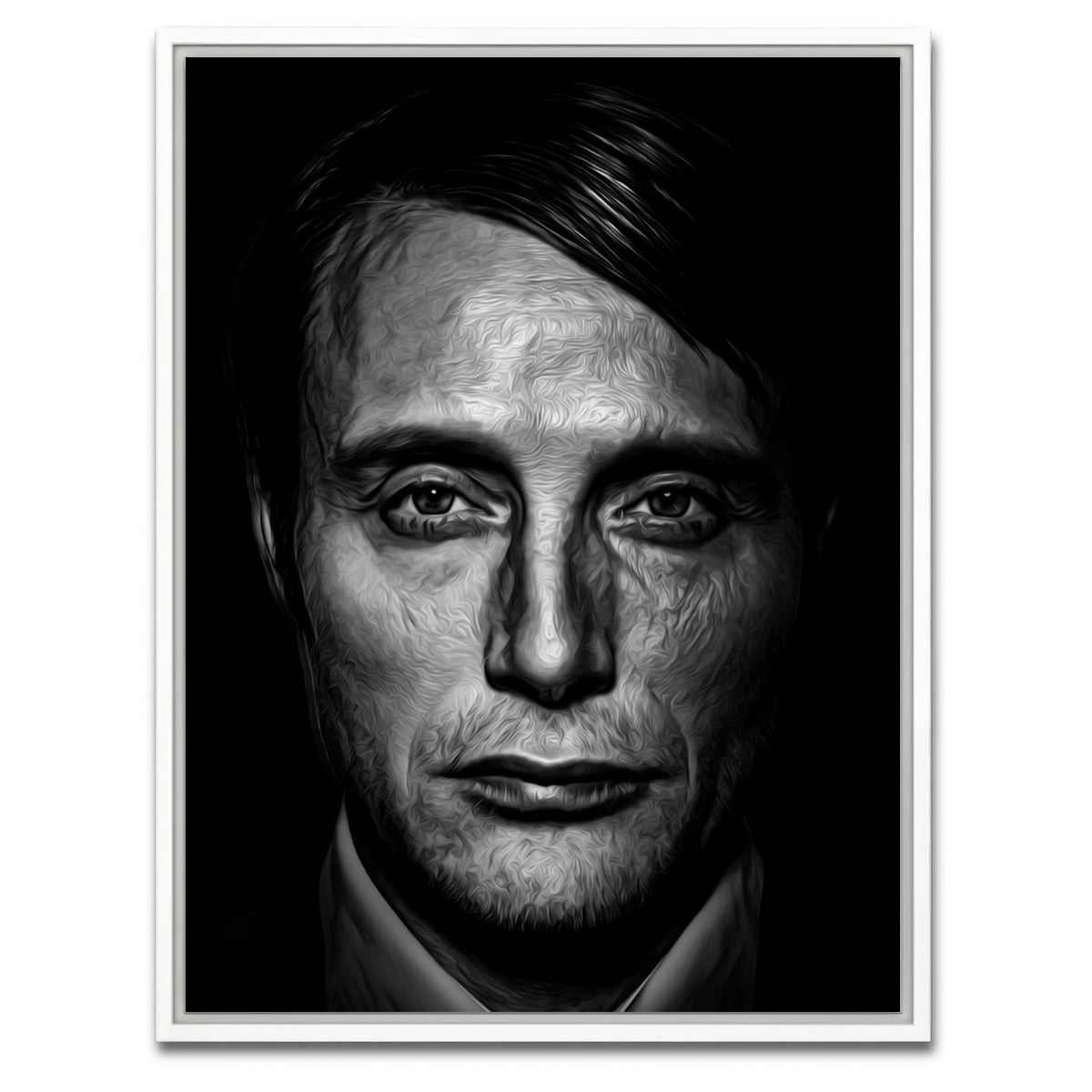 AUTO-MOCKUP WHITE | Portrait hannibal | 1 Piece | White Framed Canvas | group=3x4