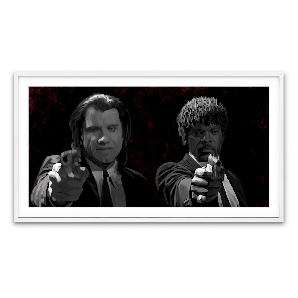 Framed Print 2x1 White