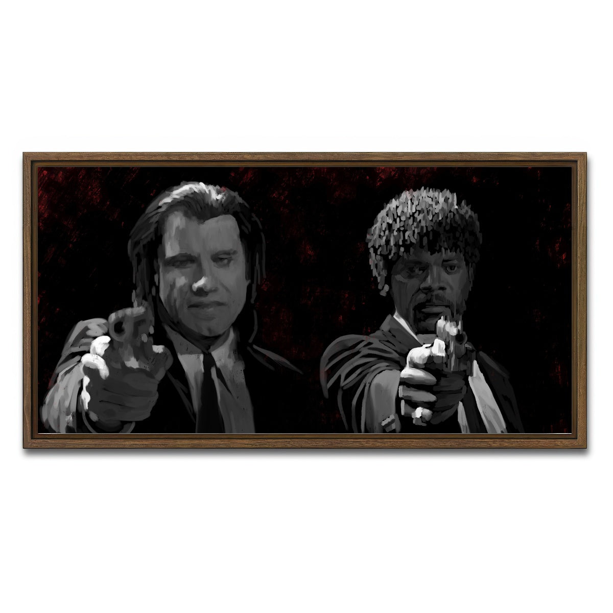 AUTO-MOCKUP WHITE | Portrait of Jules and Vincent | 1 Piece | Walnut Framed Canvas | group=2x1