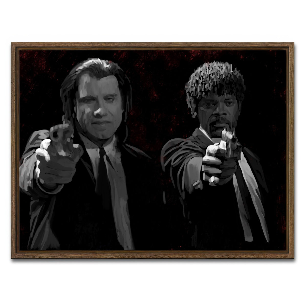 AUTO-MOCKUP WHITE | Portrait of Jules and Vincent | 1 Piece | Walnut Framed Canvas | group=4x3