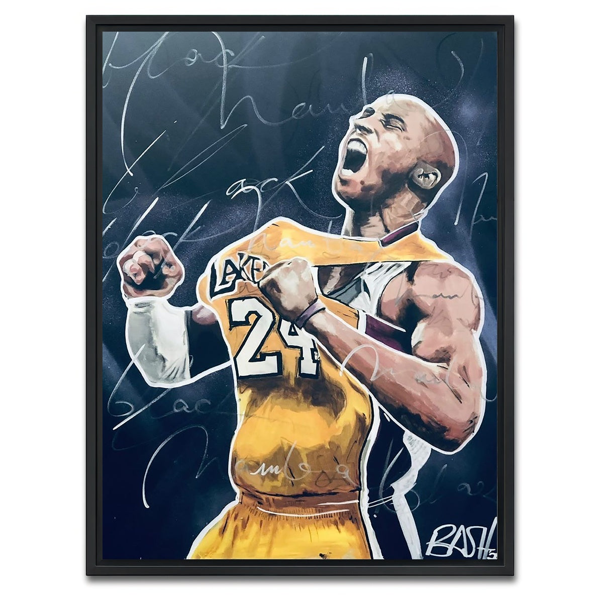 AUTO-MOCKUP WHITE | Portrait of Kobe | 1 Piece | Black Framed Canvas | group=3x4