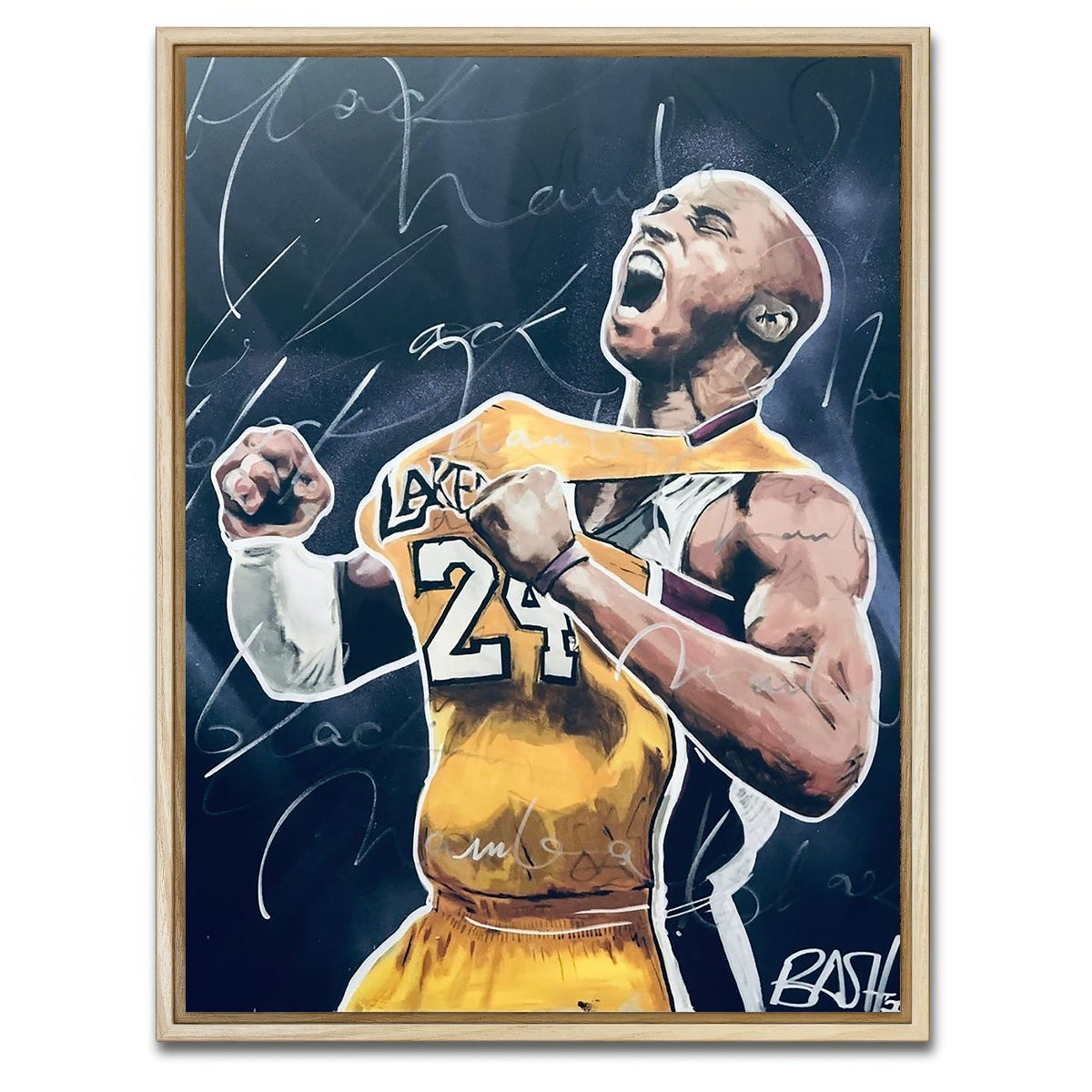 AUTO-MOCKUP WHITE | Portrait of Kobe | 1 Piece | Natural Framed Canvas | group=3x4