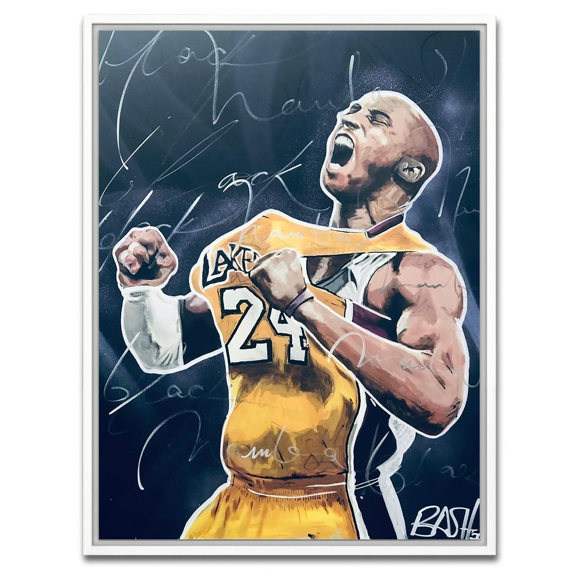 AUTO-MOCKUP WHITE | Portrait of Kobe | 1 Piece | White Framed Canvas | group=3x4