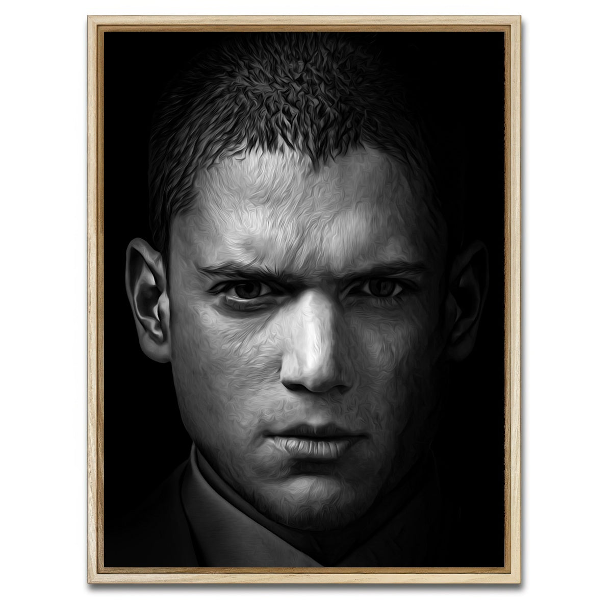 AUTO-MOCKUP WHITE | Portrait prison break | 1 Piece | Natural Framed Canvas | group=3x4