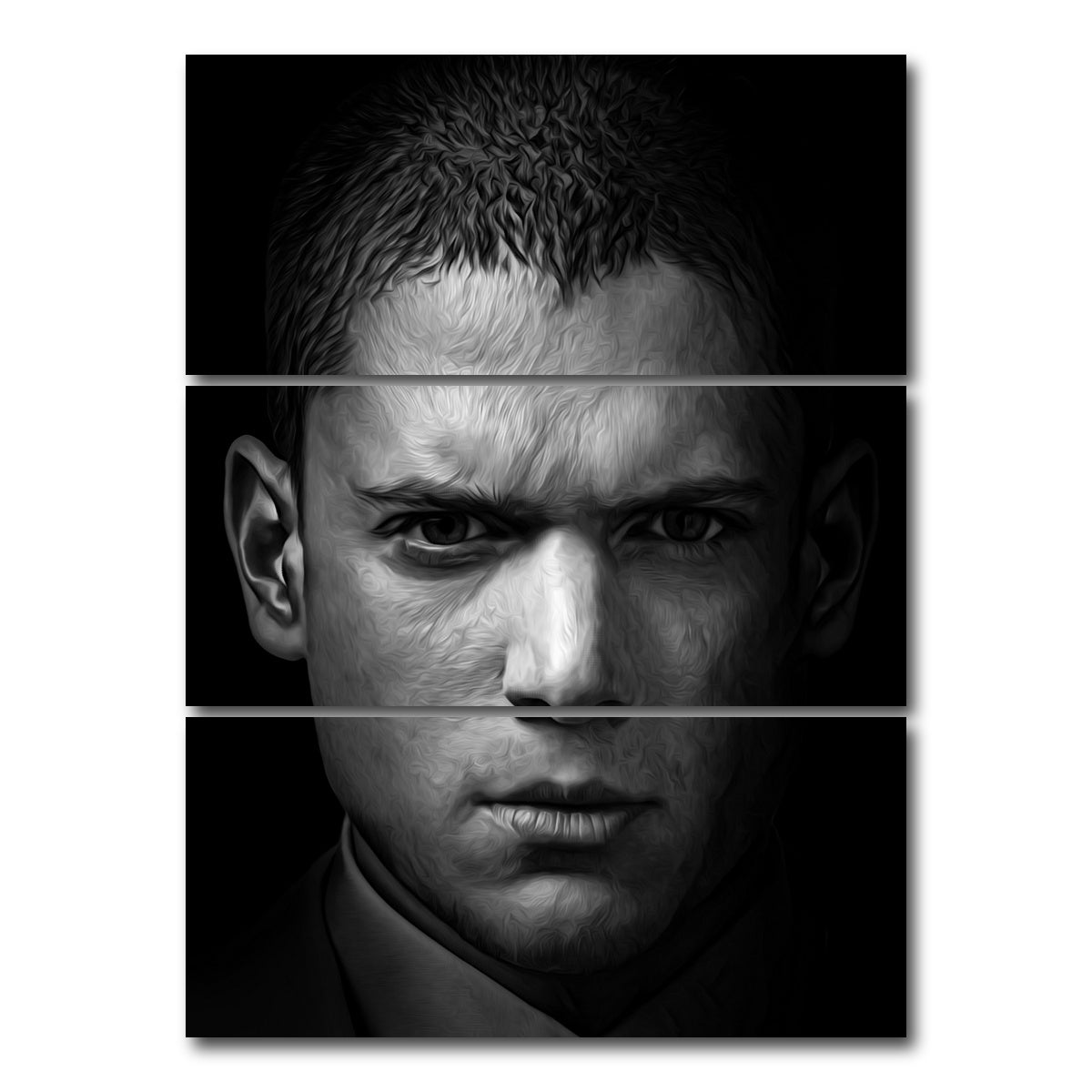 AUTO-MOCKUP WHITE | Portrait prison break | 3 Piece | Gallery Wrap Canvas | group=8x18_stacked