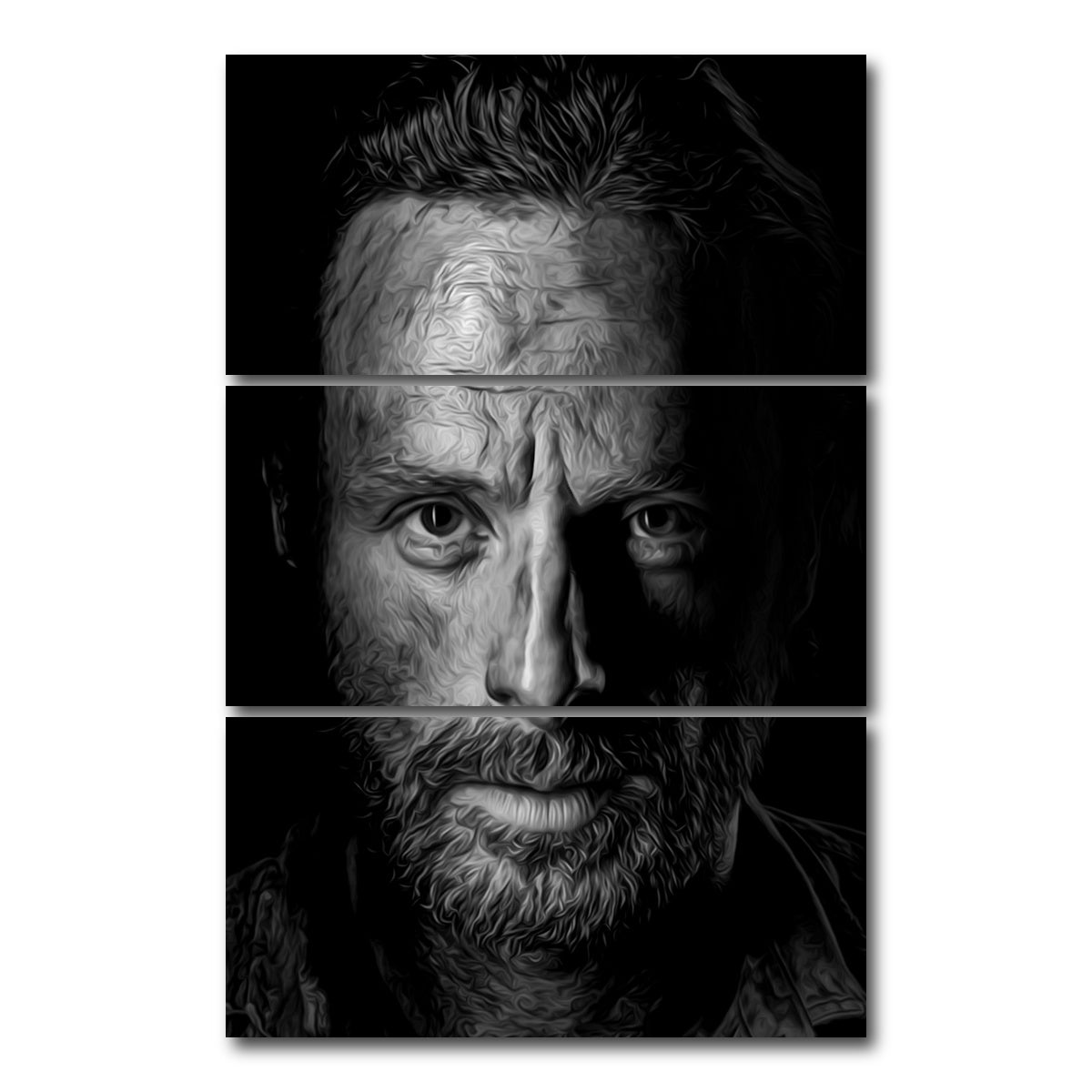 AUTO-MOCKUP WHITE | Portrait the walking dead | 3 Piece | Gallery Wrap Canvas | group=12x24_stacked