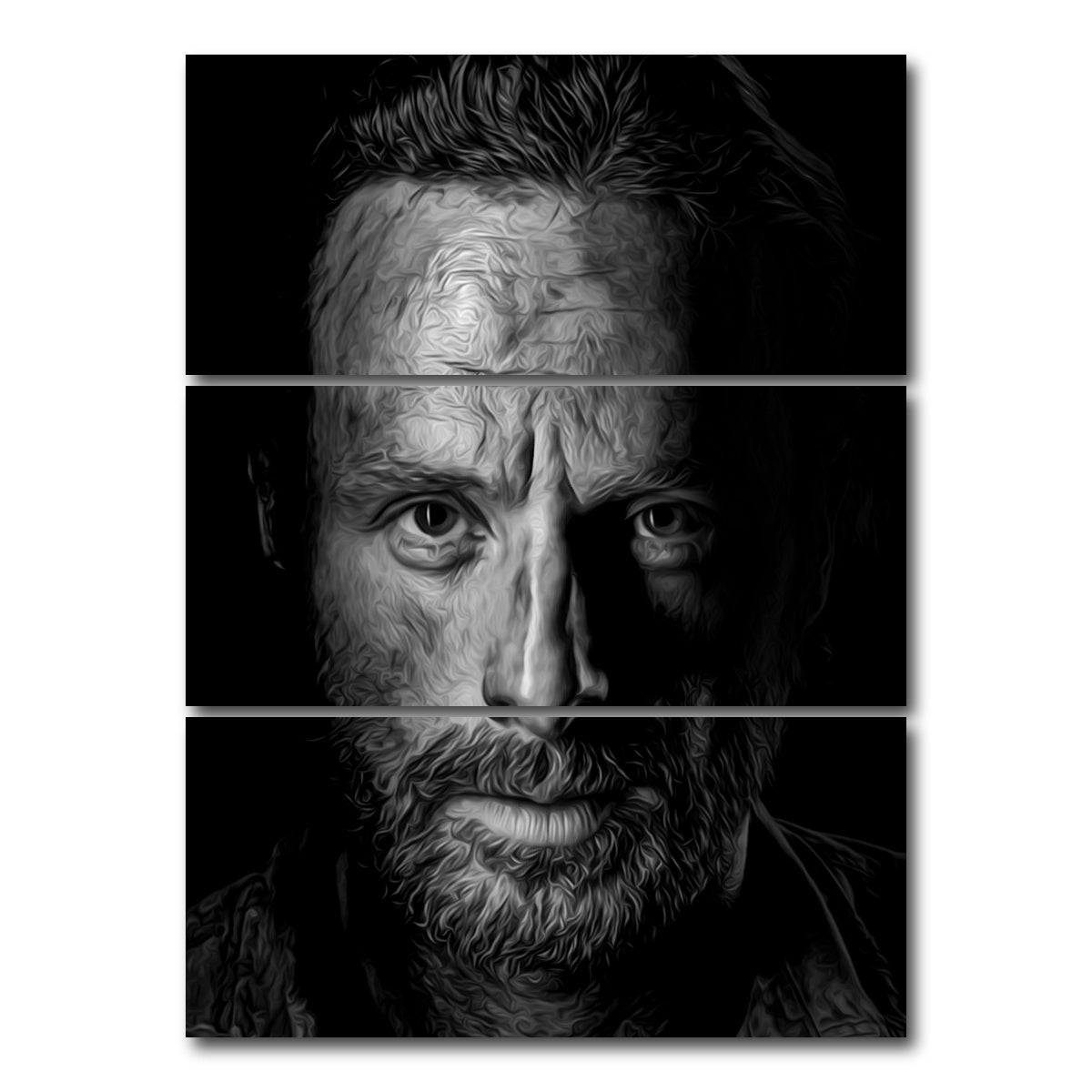 AUTO-MOCKUP WHITE | Portrait the walking dead | 3 Piece | Gallery Wrap Canvas | group=8x18_stacked