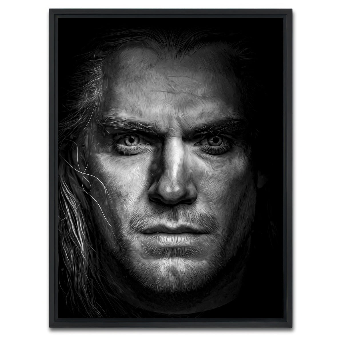 AUTO-MOCKUP WHITE | Portrait the witcher | 1 Piece | Black Framed Canvas | group=3x4