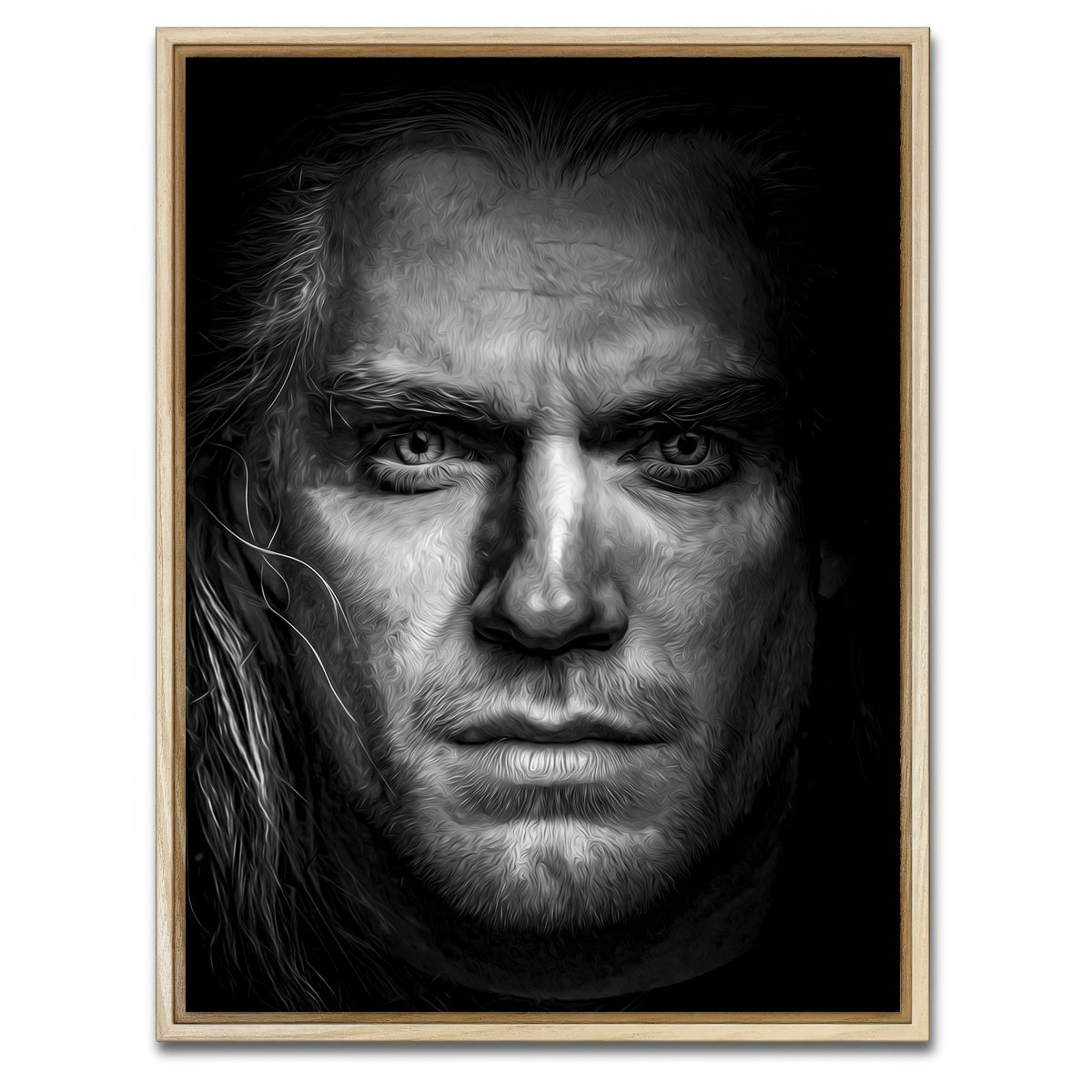 AUTO-MOCKUP WHITE | Portrait the witcher | 1 Piece | Natural Framed Canvas | group=3x4