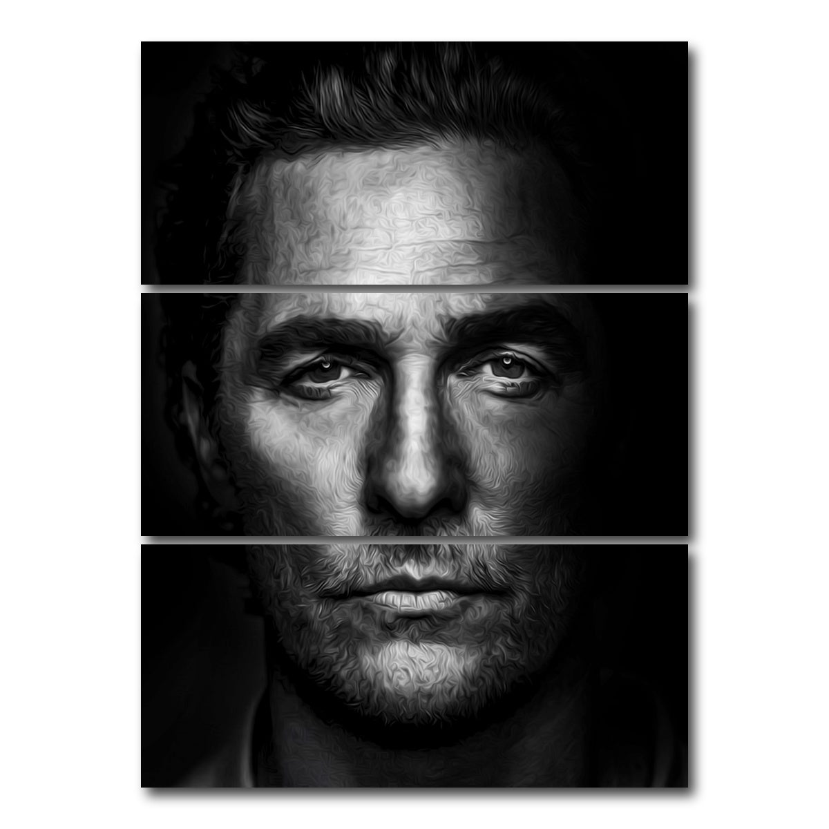 AUTO-MOCKUP WHITE | Portrait true detective | 3 Piece | Gallery Wrap Canvas | group=8x18_stacked