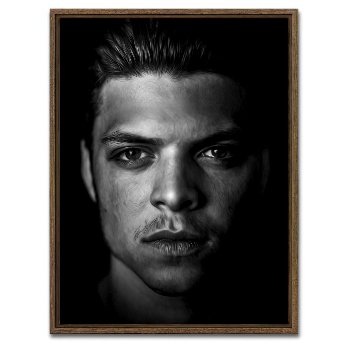 AUTO-MOCKUP WHITE | Portrait vikings 2 | 1 Piece | Walnut Framed Canvas | group=3x4