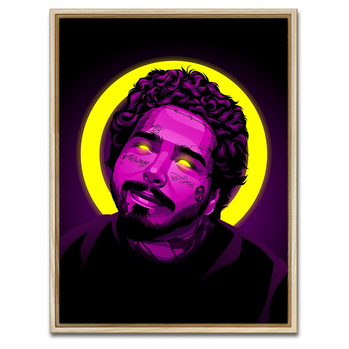 AUTO-MOCKUP WHITE | Post Malone | 1 Piece | Natural Framed Canvas | group=3x4