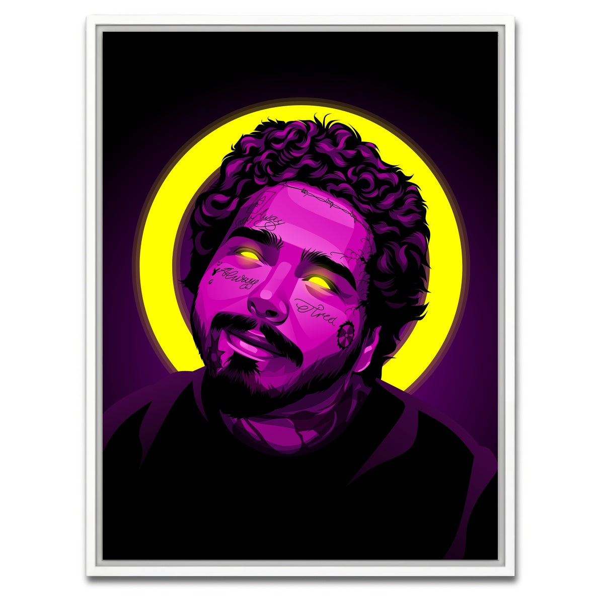 AUTO-MOCKUP WHITE | Post Malone | 1 Piece | White Framed Canvas | group=3x4