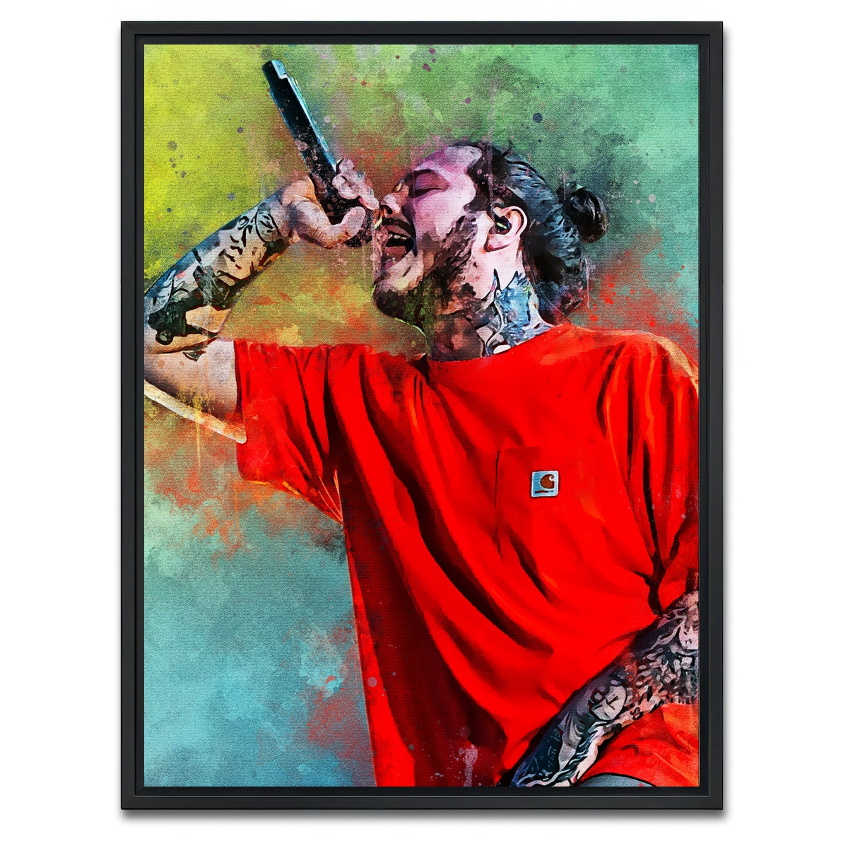 AUTO-MOCKUP WHITE | Post malone Abstract | 1 Piece | Black Framed Canvas | group=3x4