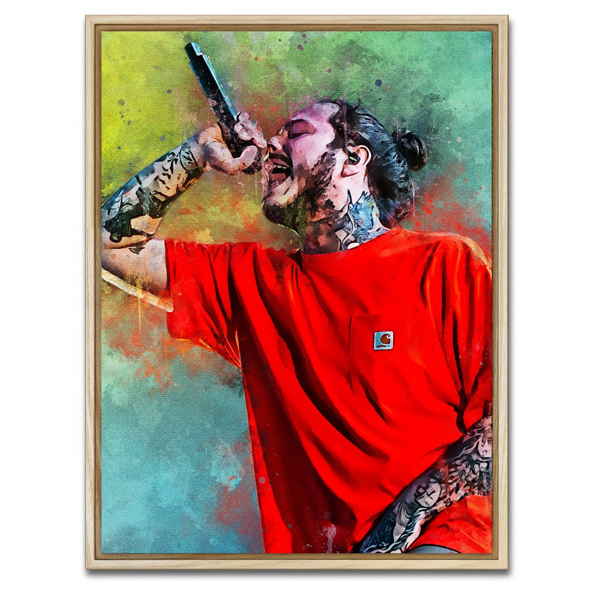 AUTO-MOCKUP WHITE | Post malone Abstract | 1 Piece | Natural Framed Canvas | group=3x4