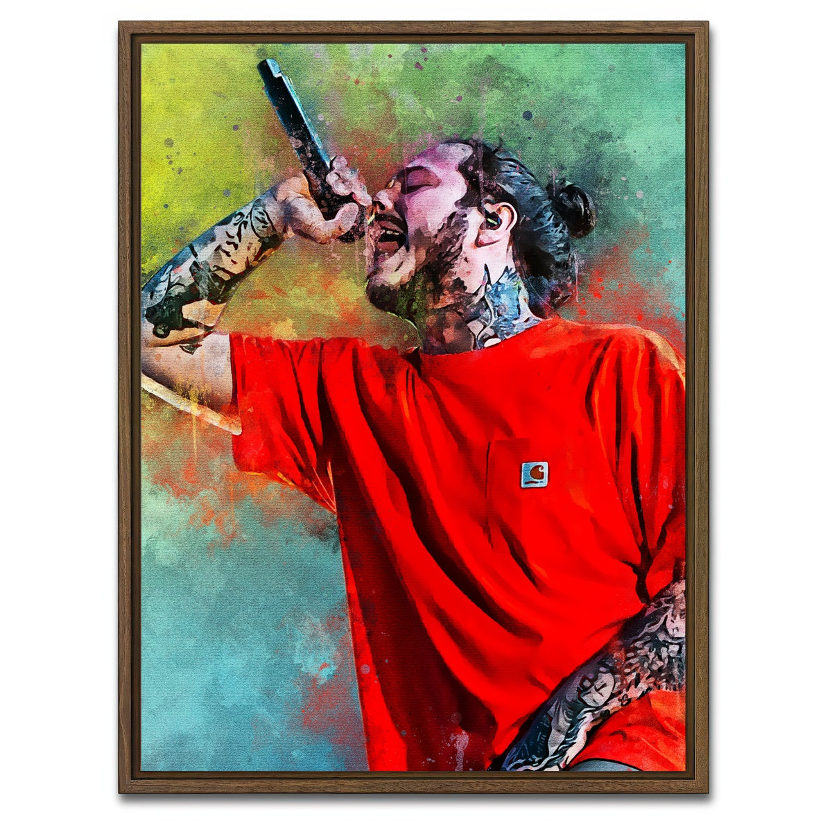 AUTO-MOCKUP WHITE | Post malone Abstract | 1 Piece | Walnut Framed Canvas | group=3x4