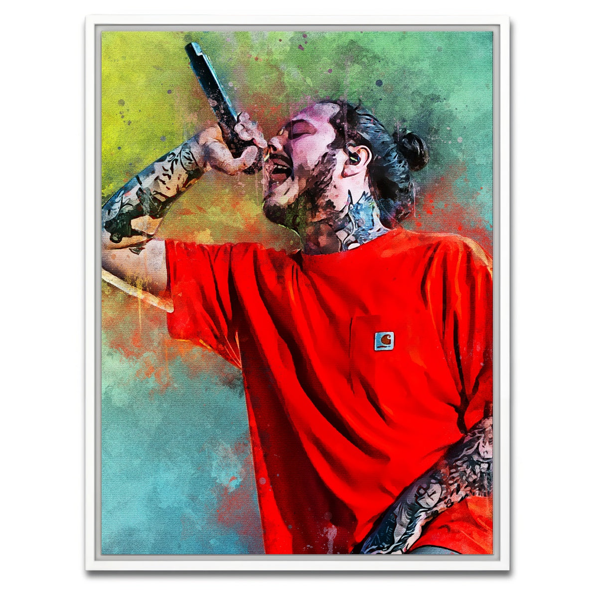 AUTO-MOCKUP WHITE | Post malone Abstract | 1 Piece | White Framed Canvas | group=3x4